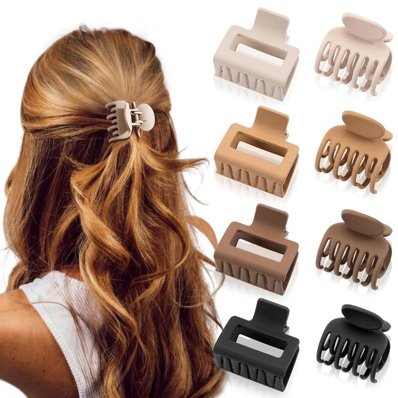 Amazonの人気ヘアクリップセット、シームレスな後頭部つや消し爪クリップ、長方形のサメクリップ、クロスボーダーヘアアクセサリー|undefined