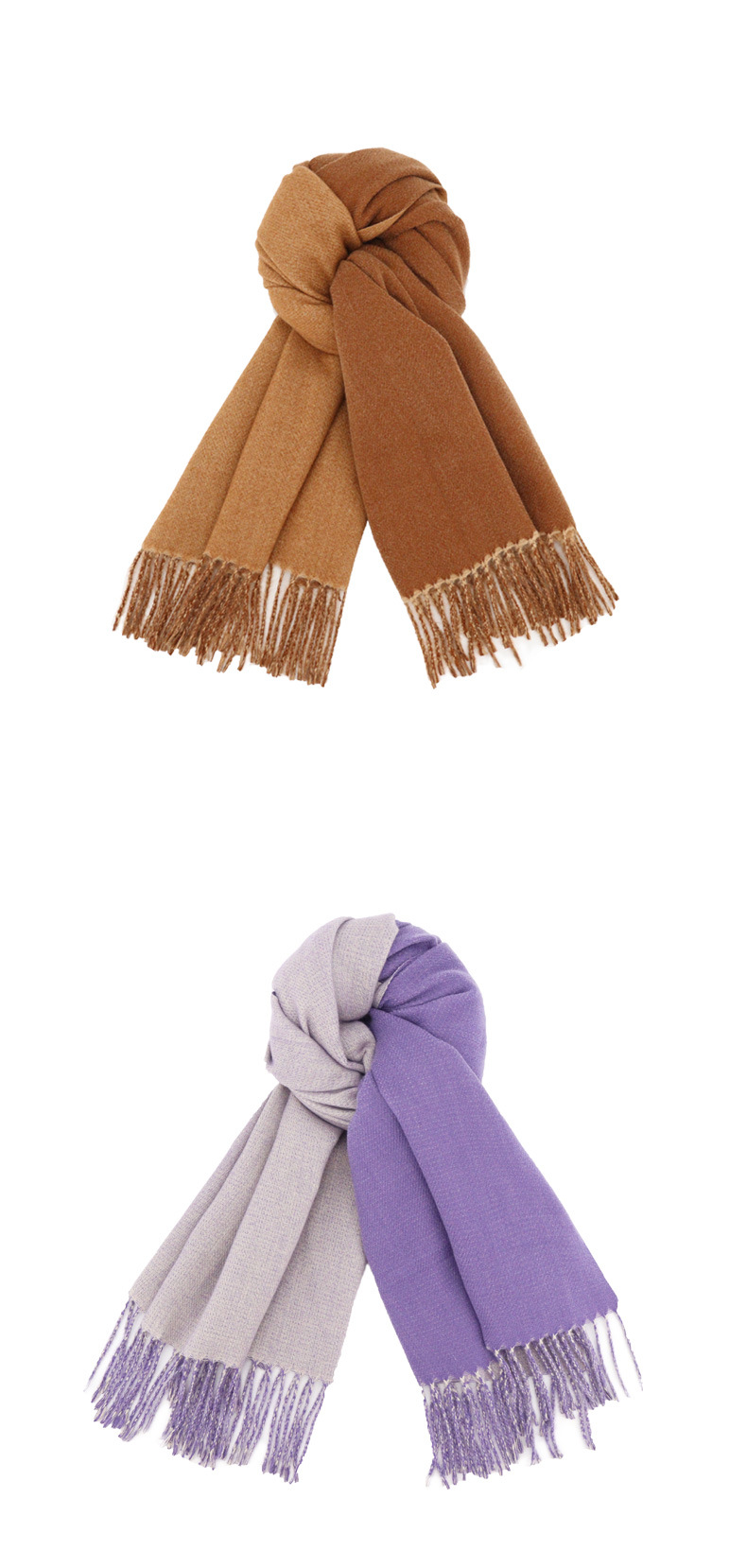 Zweifarbiger, länglicher Kaschmirschal, hochwertiger Schal für Damen im Herbst und Winter, warmer Schal für Herren_voghion.com