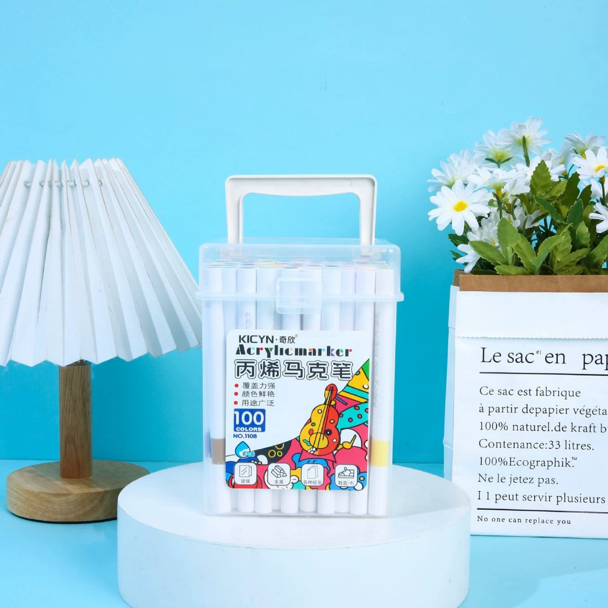 Marcador de acrílico plegable de color para niños graffiti pintura de lápiz de color rápido secado impermeable sin olor conjunto de lápiz de marca