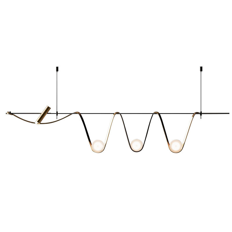Diseñador nórdico minimalista lámpara de restaurante bar moderno villa sala de modelo mesa de comedor lujoso lámpara de mesa larga