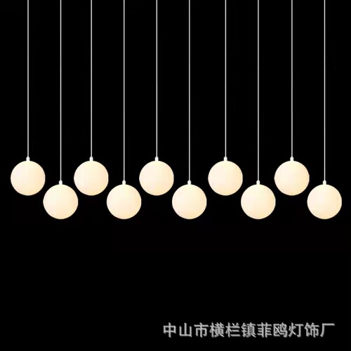 Wedding props 10 head milky white bubble dragon ball chandelier wedding hall decoration lighting stage ceiling spherical decoration