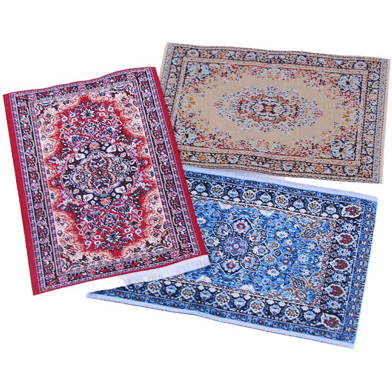 Кукольный домик, мини-напольный коврик, миниатюрное украшение сцены, турецкий ковер 17*10 см