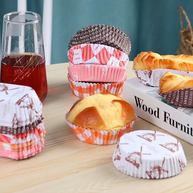 [100 PCs] Bread Paper Tray Cake Base Pineapple Paper Tray Paper Cup Film Baking Paper Tray Bread