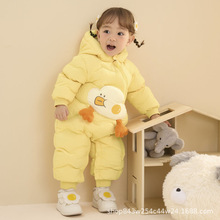 折扣童装宝宝冬装羽绒服连体衣婴儿爬服外出抱服男女宝宝哈衣保暖