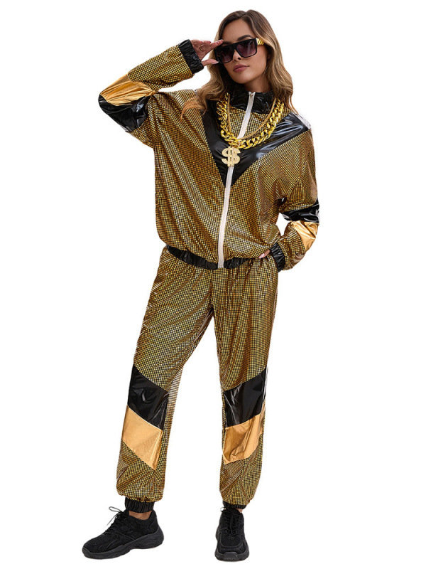 2025 クロスボーダー 80 年代ディスコ スポーツウェア ジャケットとパンツ コスプレ パーティー ステージ パフォーマンス服|undefined