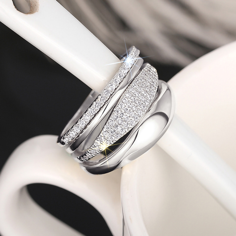 8g Weight Zircon Inlay Material Rings Classification 10, 6 Ring Size 1 Piece Quantity Casual, Shopping Occasion Copper Material Geometric Pattern All Seasons Season Women's Gender Elegant, Vintage Style Style Wholesale Jewelry Elegant Vintage Style Geometric Copper Zircon Rings 3