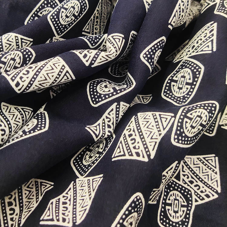 Venta caliente spot material de rayon algodón azul tela de vestido de rayon