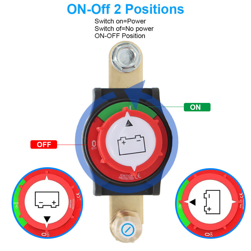 Power Cut-Off Main Switch, Power-Off Switch, Hexagonal Knob, Car Modification Extension Accessories, Power Battery Switch