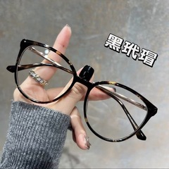超轻复古豹纹猫眼眼镜框女近视可配度数方圆脸素颜椭圆玳瑁眼镜架