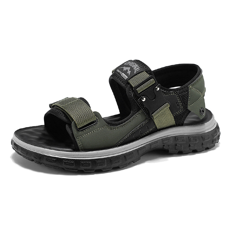 Sandalias romanas para hombres verano 2025 nuevo tipo de neumáticos antideslizantes con suela gruesa Velcro 2 - en - 1 sandálias de playa