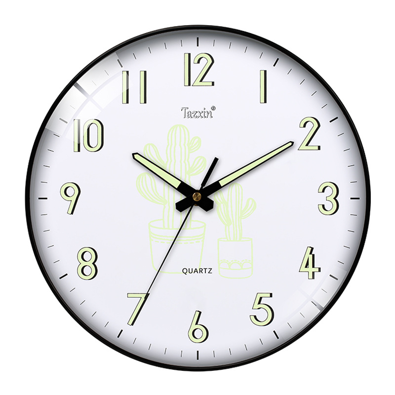 Amazon Reloj de pared en stock al por mayor suministro directo de fábrica LOGO luminoso reloj colgante sala de estar reloj de cuarzo mudo reloj