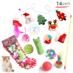 Cross-border new pet cat toys Christmas set cat teaser for cats to relieve boredom interactive cat toys wholesale