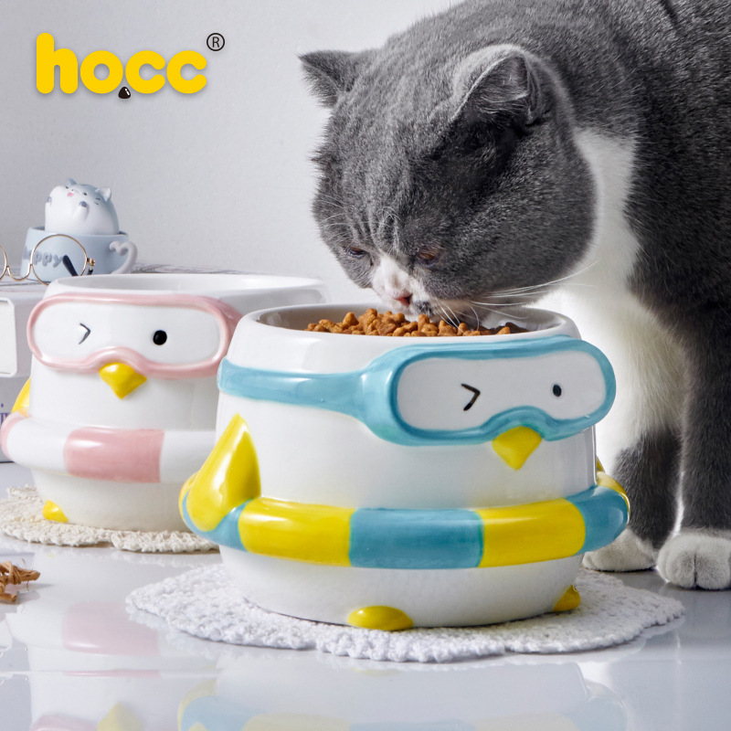 Cat bowl ceramic protective cervical cat bowl tall skids anti -slip…