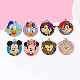 卡通米奇米妮唐老鸭合金滴油diy耳环吊坠钥匙扣包包项链挂件吊坠