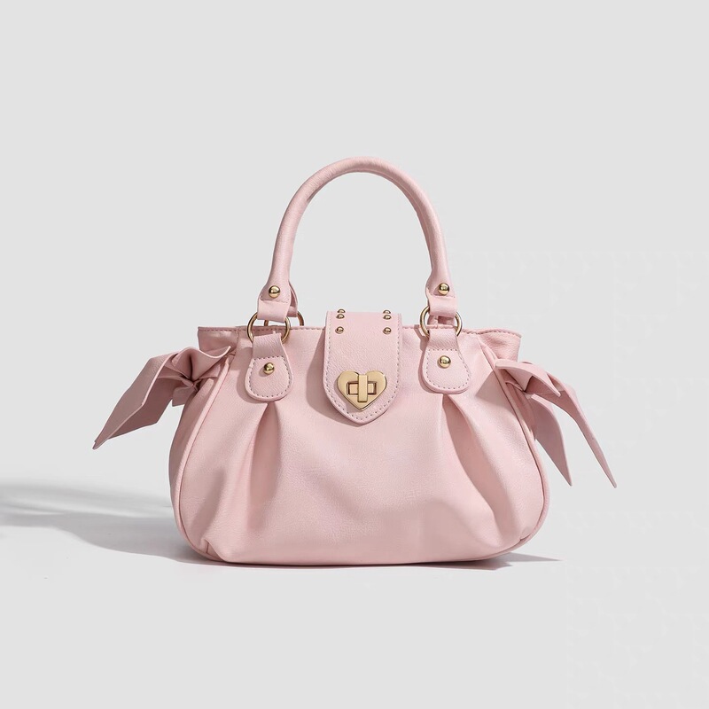 2026 New Pink Pleated Handbag Women's Fashion Crossbody Bag Niche Design Heart-Shaped Buckle Shoulder Bag 2026 New Pink Pleated Handbag Women's Fashion Crossbody Bag Niche Design Heart-Shaped Buckle Shoulder Bag