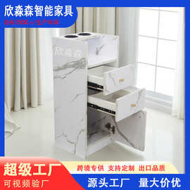 美发工具柜简约发廊工具车复古理发店抽屉式专用多功能实木推车