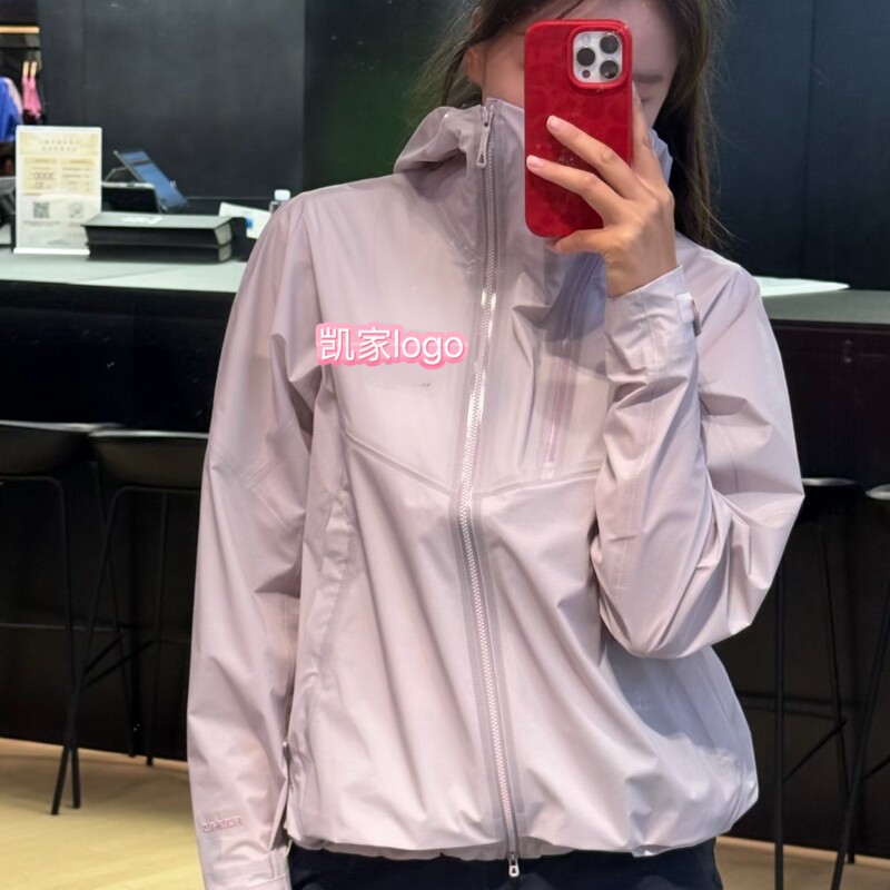 Xin Zhilei's celebrity-style Kaijia KLS Little Sun LT Suosong Sakura Pink Hooded Windbreaker Jacket for Women