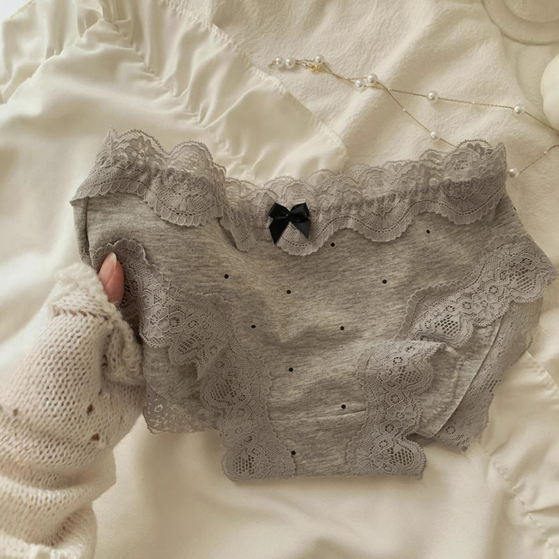 New French lace women's cotton underwear women's plus size pure wind cotton antibacterial crotch women's wholesale