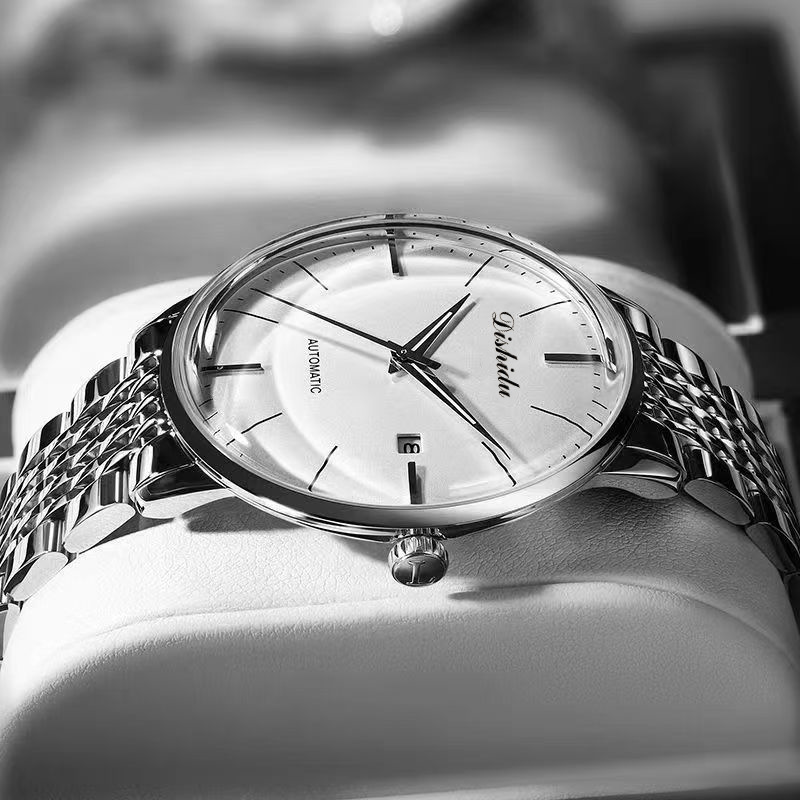 Men's Fashionable Waterproof Ultra-Thin Quartz Watch with High-End Automatic Single Calendar Watch for Men with Luminous