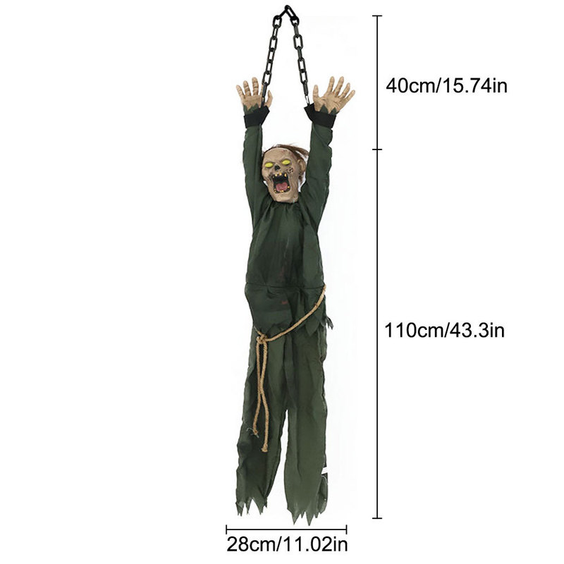 ハロウィン吊り下げ幽霊、ピエロ、乾燥した死体、看護師、花嫁、カボチャの幽霊、電動音光付きお化け屋敷、密室装飾小道具|undefined