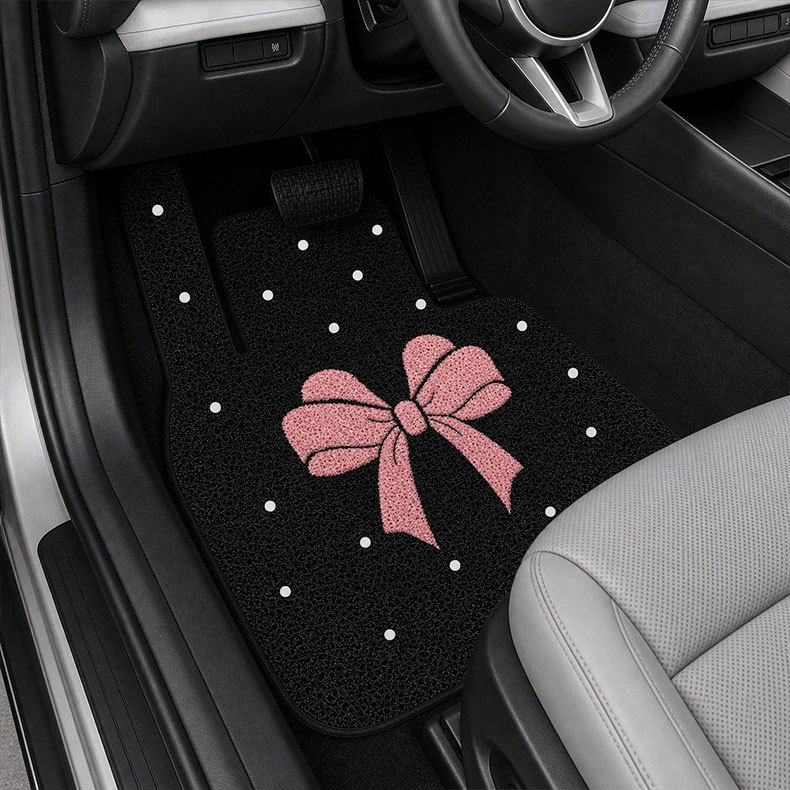 Customized small order ins-style cute car floor mat, silk loop mat, mud-scraping, anti-dirt, wear-resistant, easy to clean foot mat