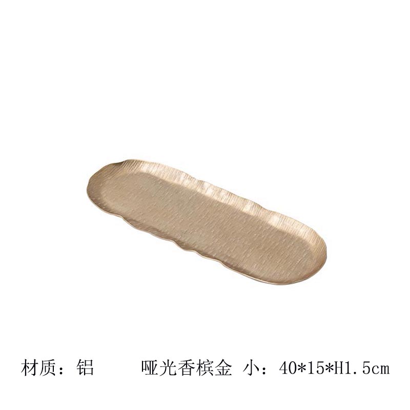 India importa simple estilo europeo de aluminio martillo plateado bandeja rectangular decoración de mesa de té de sala de estar bandeja de almacenamiento decoración image 15