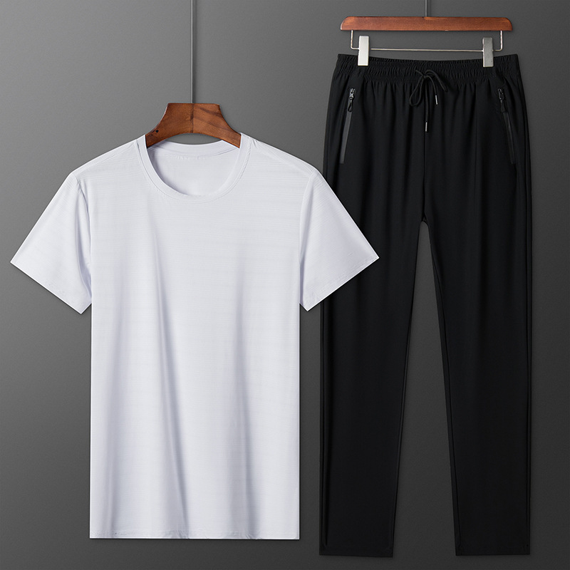 Men's silk summer sports suit