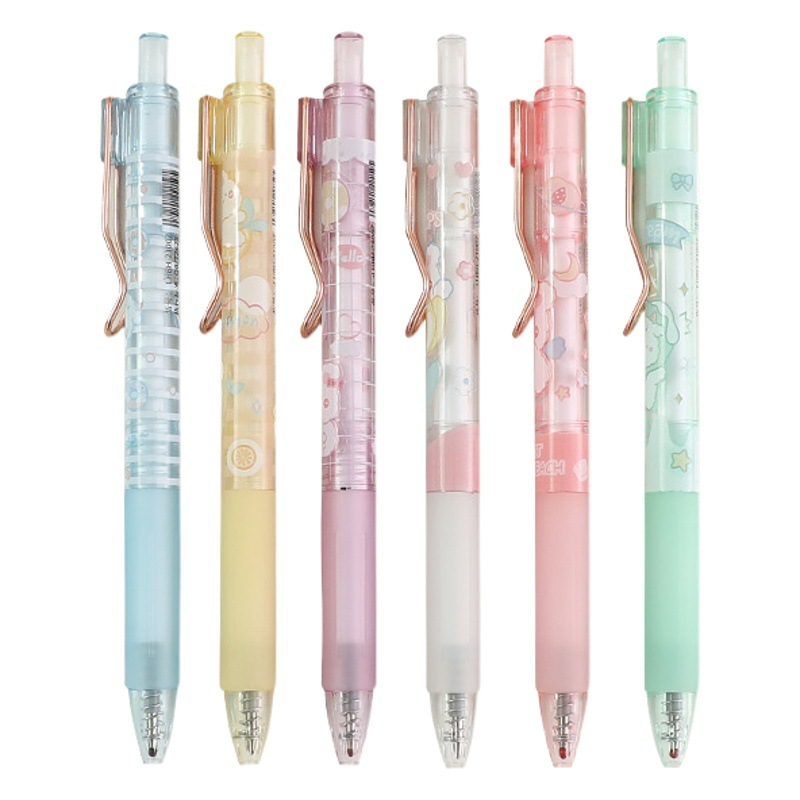 Lindo dibujos animados push gel pluma bolígrafo estudiante gran capacidad cepillo pluma Oficina firma pluma al por mayor