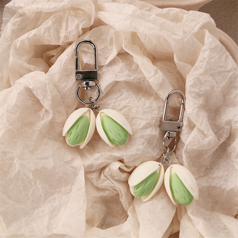 Serie de comida creativa Bolsa de pistacho Colgante Llavero Cadena colgante Mochila personalizada Colgante pequeño Colgante para teléfono móvil