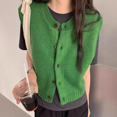 设计感针织马甲女2025春秋百搭开衫外搭叠穿坎肩毛衣背心无袖上衣