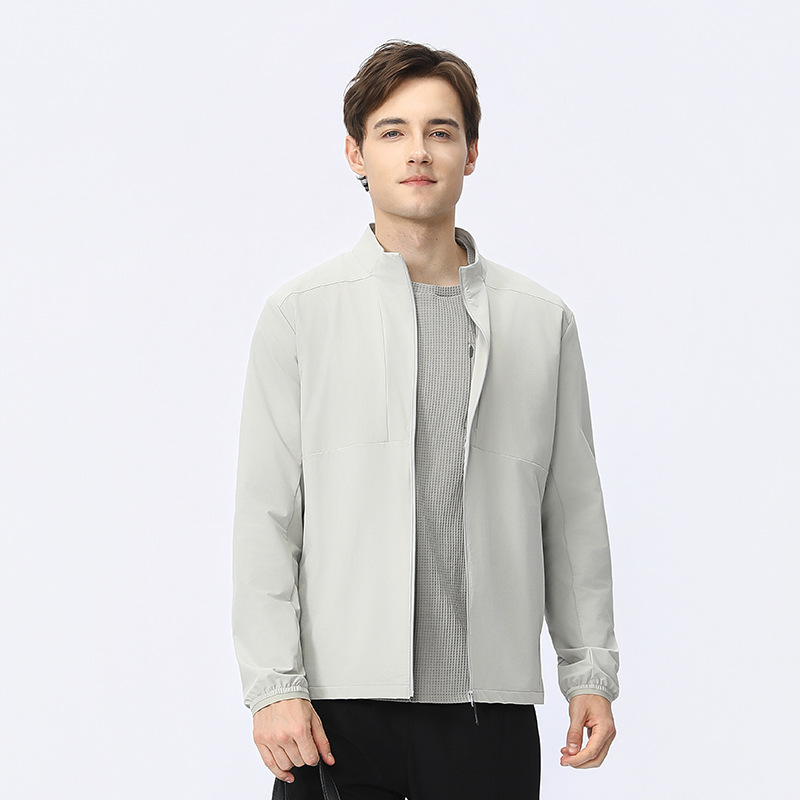 Lightweight Outdoor Jacket, Windproof and Waterproof Jacket, Men's Camping, Hiking, Cycling, Stand-Up Collar, Sports Workwear