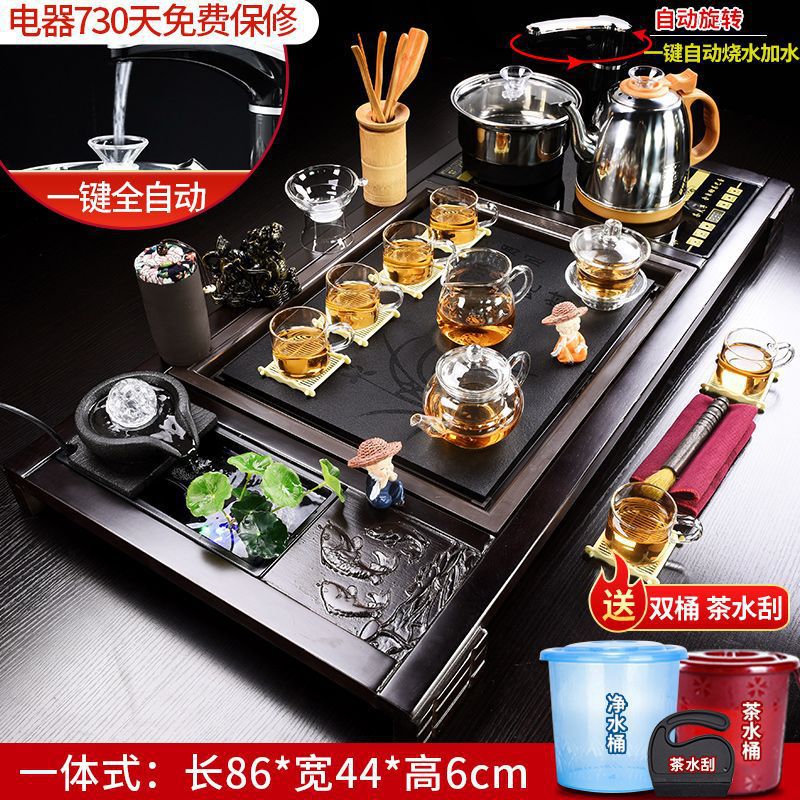 유리 차 세트 + 잉어 용천 흐르는 물 (완전 자동 물통 전달)☆