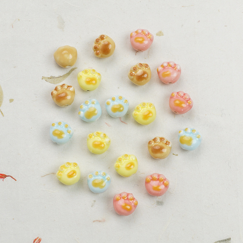 Cat's claw loose beads glazed ceramic beads DIY jewelry accessories factory direct necklace bracelet earrings bead jewelry