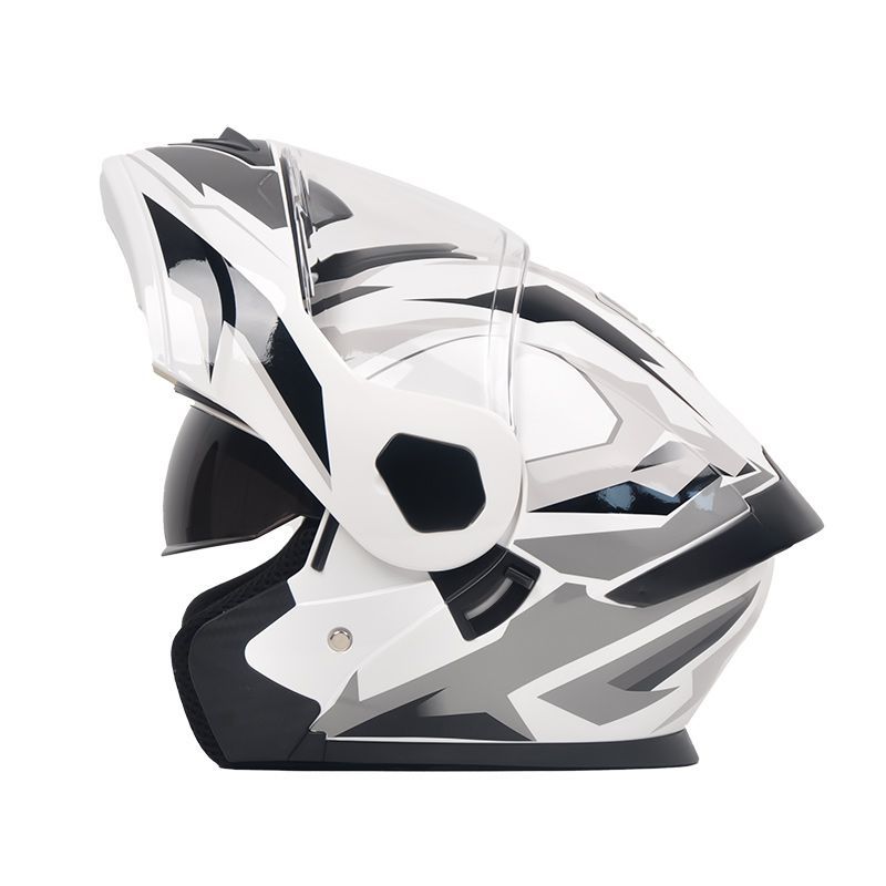 Universal AD Electric Motorcycle Helmet Men Women Scooter Safety Full Face 3C/DOT (Auto Parts and Accessories) - m-55-56-head-circumference-white-armor-3cdot-certified-hd-lens