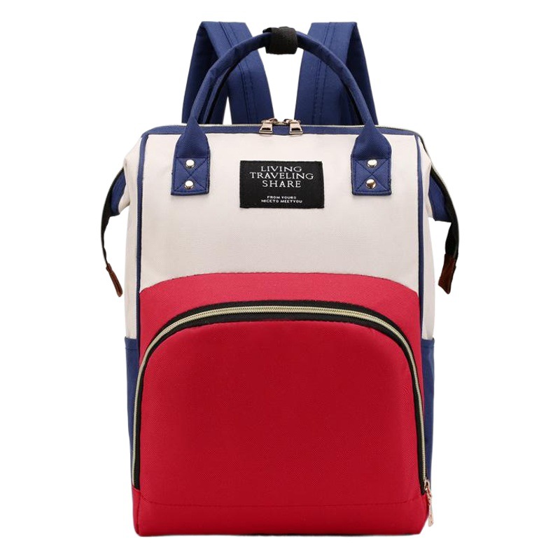 Mochila De moda bolsa de momia biberón almacén de gran capacidad bolsa de Madre de gran capacidad impresión de la insignia Nueva Bolsa portátil de tela Oxford madre y bebé