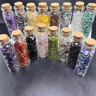 Natural Crystal Gravel Wish Bottle Natural Gravel Semi-precious Stone Colorful Crystal Gravel Decoration Wish Bottle