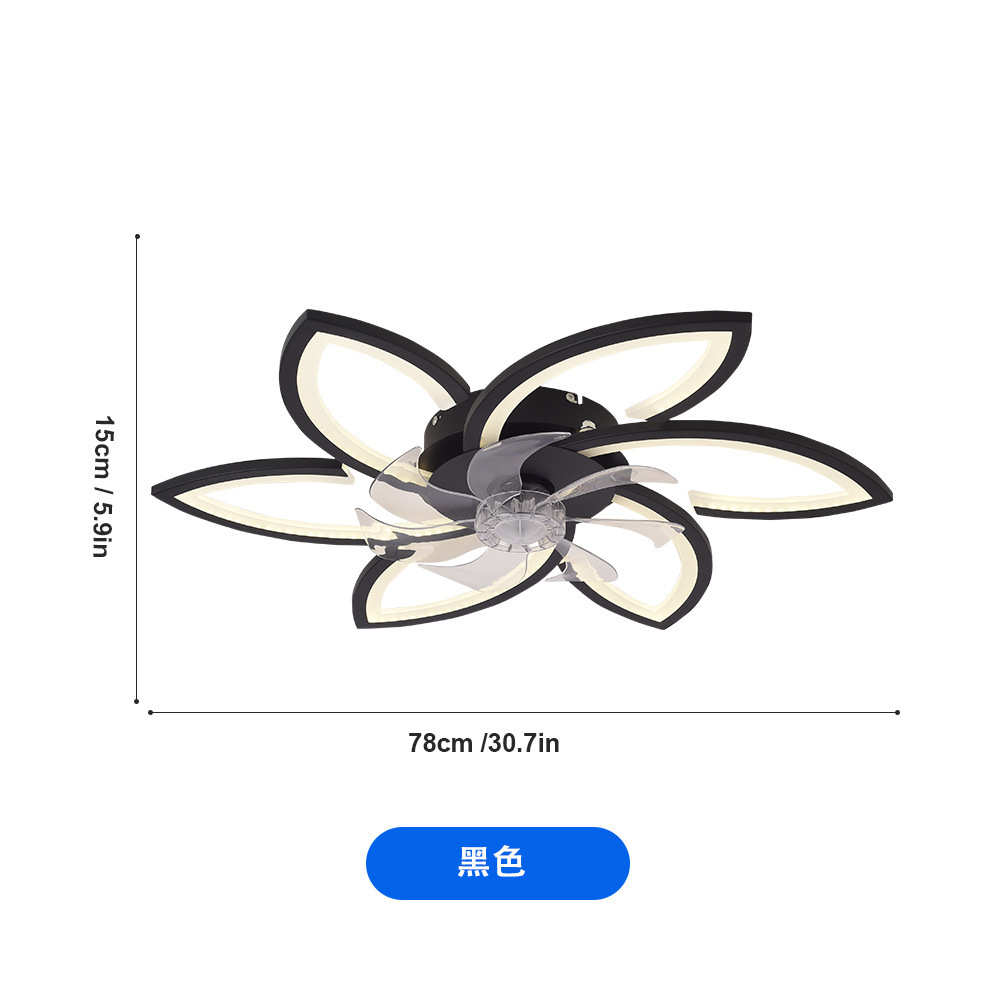 Ventilador de Techo con Luz de Aluminio y Plástico con Control Remoto y App para Sala de Estar y Dormitorio
