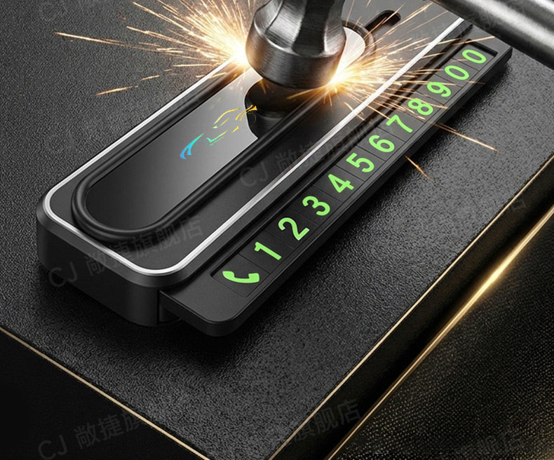 Temporary Car Parking Number Plate with a High-End Feel for Men and Women, Phone Number Display for Ladies in the Car
