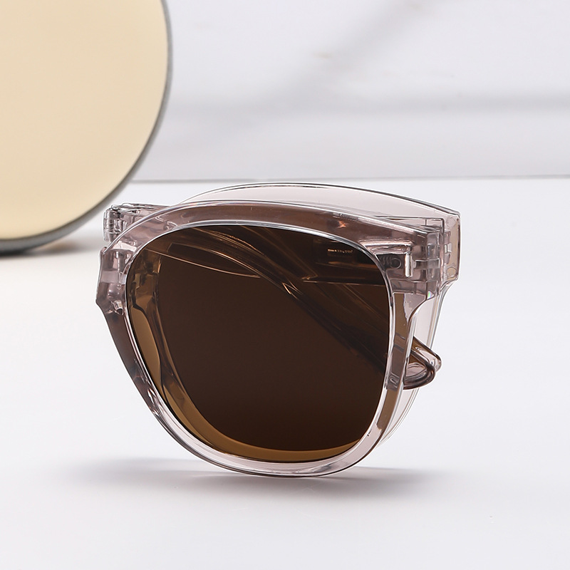 Gafas de sol plegables Gafas de sol de tendencia de moda de viaje con marco redondo retro transfronterizo portátil Gafas de sol de protección UV
