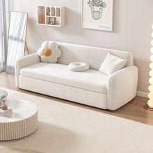 现代实木沙发床多功能小户型绒布可折叠两用客厅沙发床