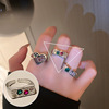 Retro fashionable ring, silver 925 sample, on index finger