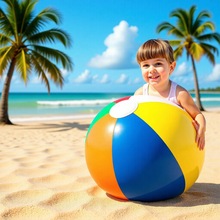 跨境热销世界杯足球沙滩球超大号充气大足球 宝宝儿童玩具圆球