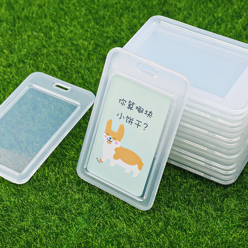 Factory direct sales simple transparent flip bus card holder plastic meal card protective cover student name badge holder
