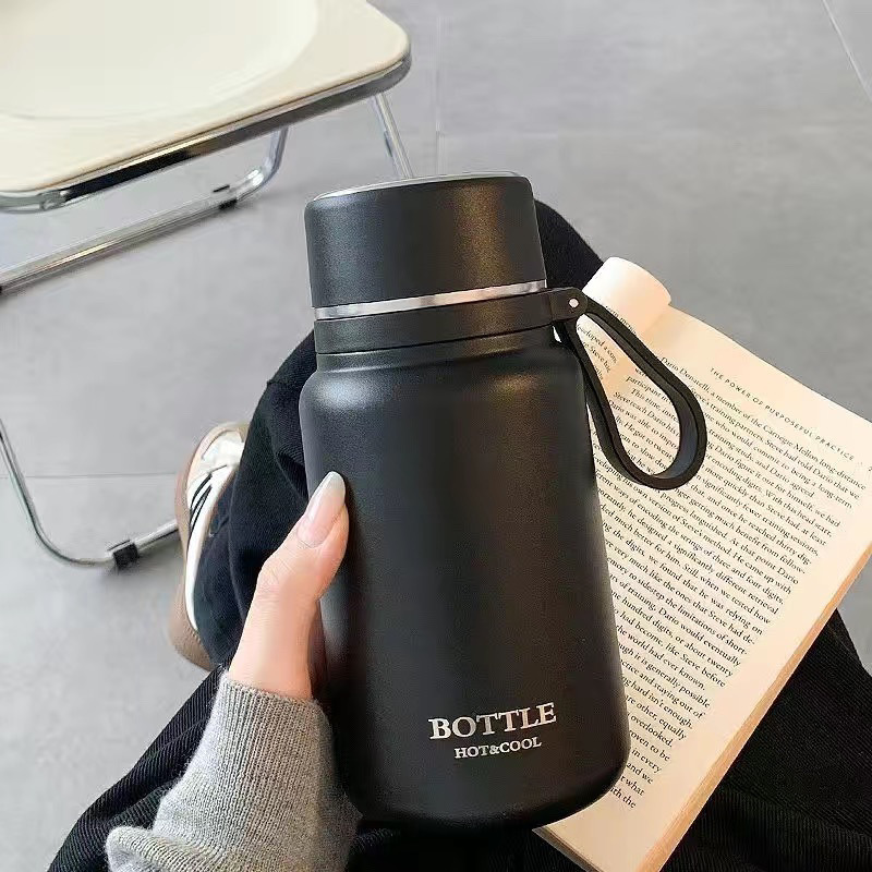 Portable, Stylish Student Travel Water Bottle for Women, Simple 316 Stainless Steel Insulated Cup, Travel Mug, Coffee Cup for Couples