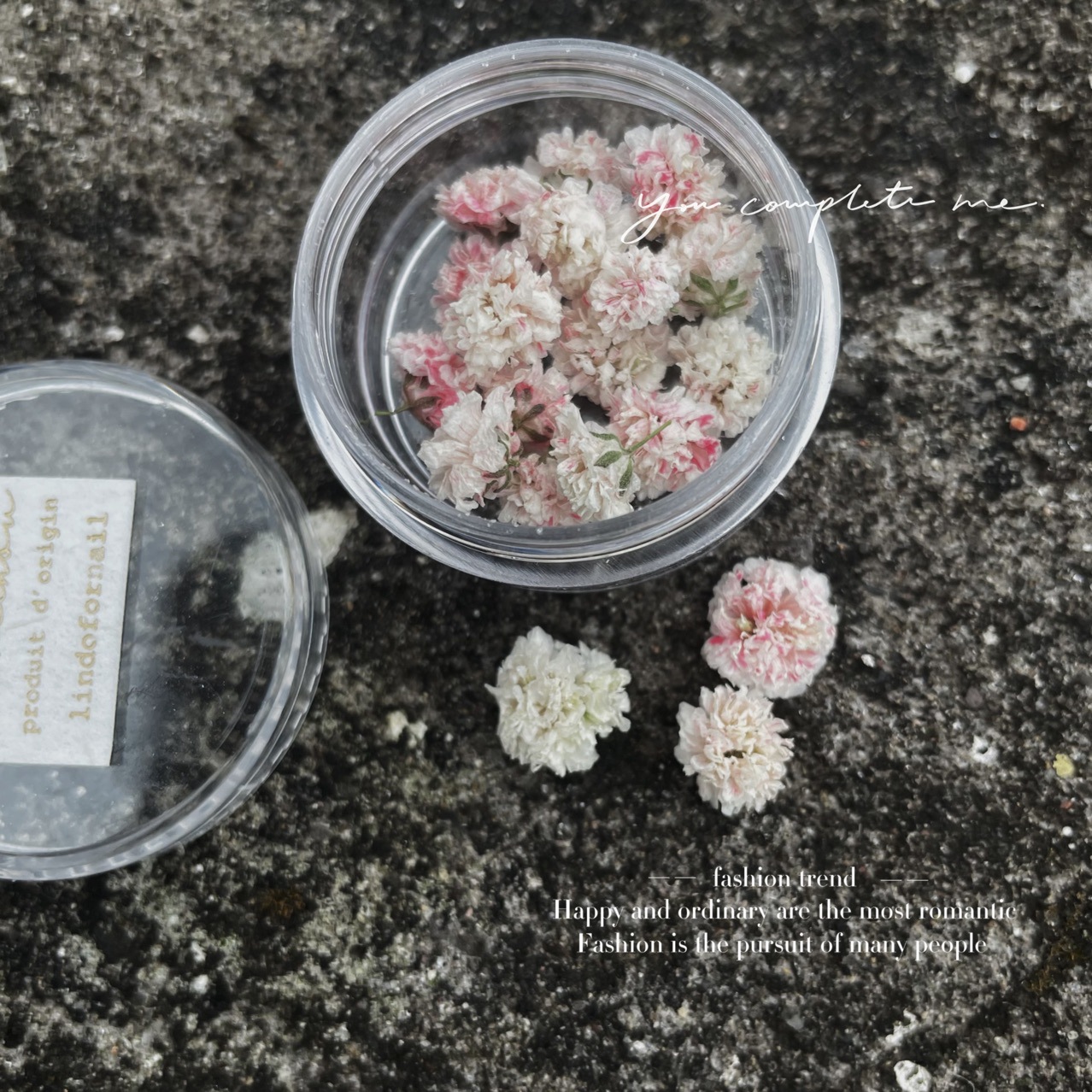 Japanese-style smint flower ball pile diamond nail art dried flower jewelry diy headdress earrings ring Time Gem series