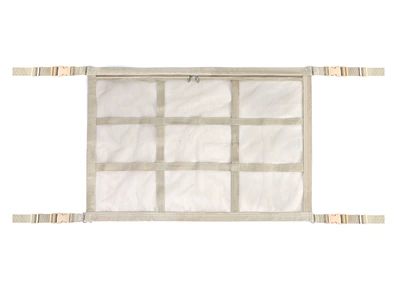 Car storage bag/box — Hanging Car Storage Bag - the-fourth-generation-beige-9-grid-double-layer-zipper-webbing-model-7050cm