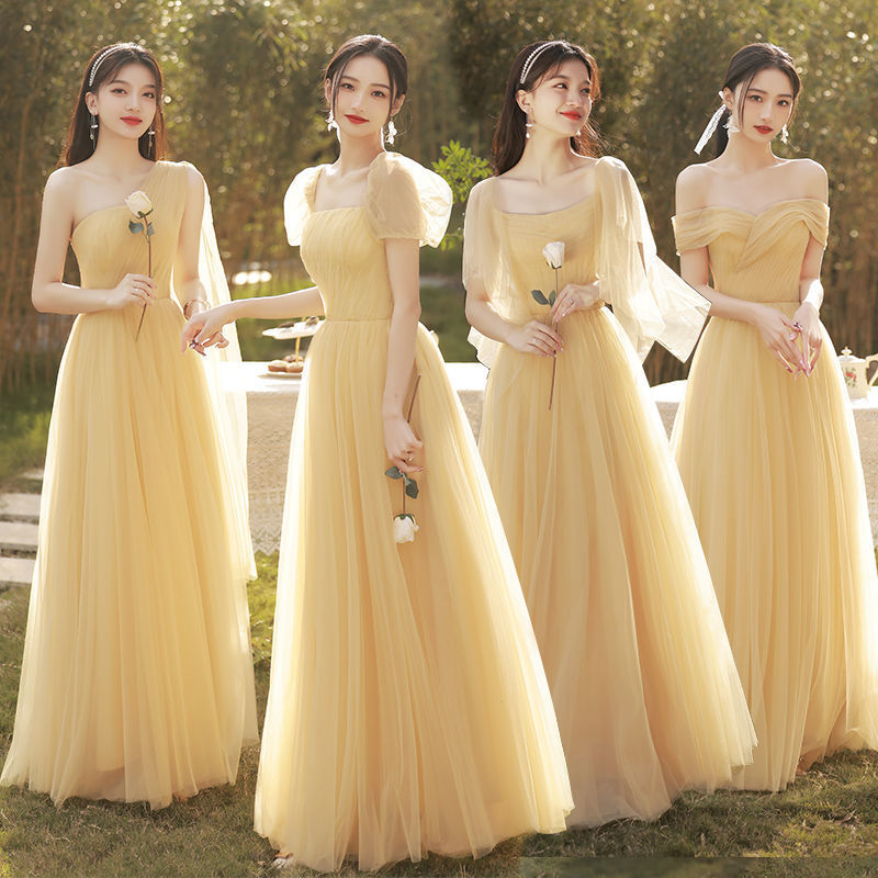 Forest-Style Bridesmaid Dress 2024 New Autumn Fairy-Like Wedding Sister Group Dress for Women Graduation Niche High-End Feel