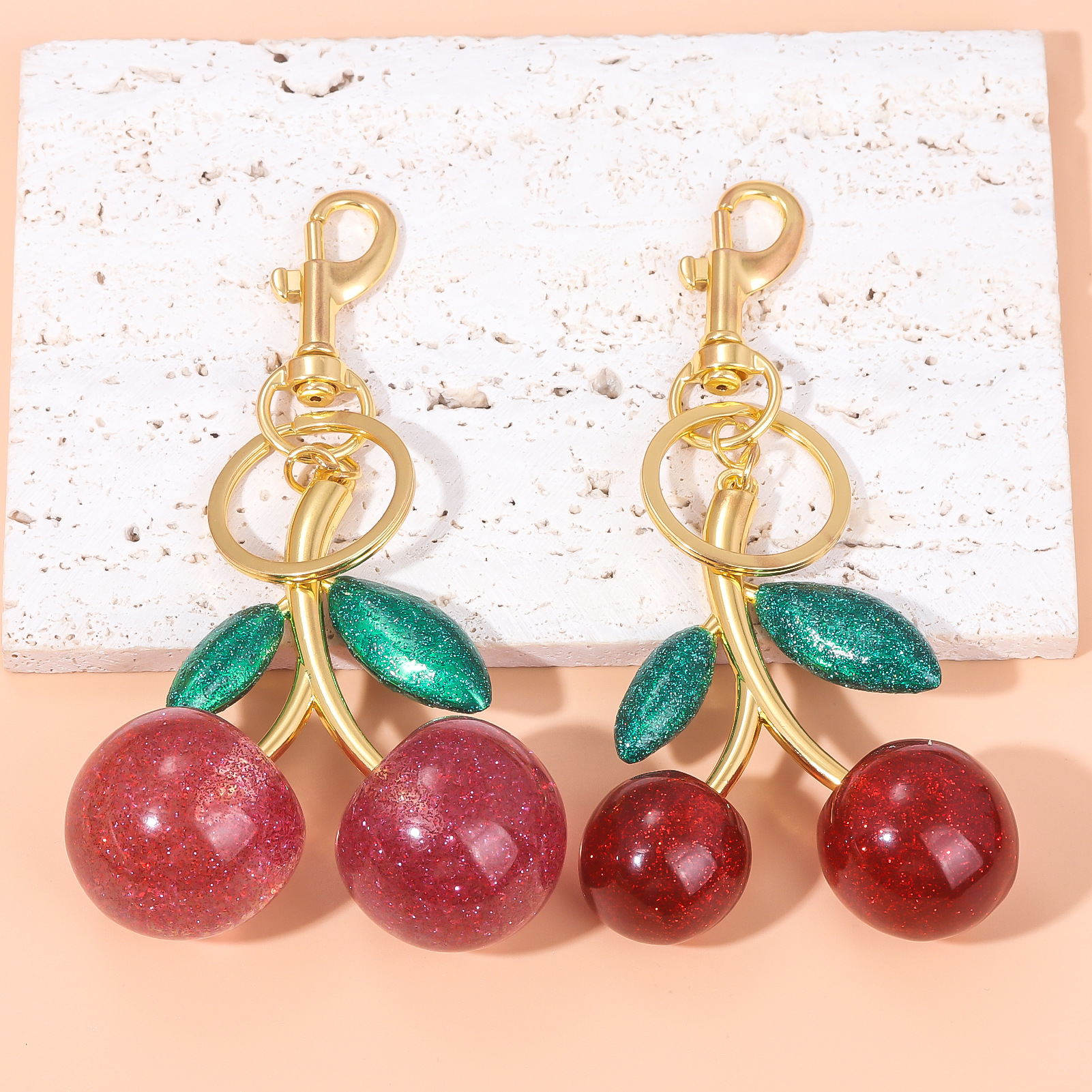 64g Weight Bag Pendant, Keychain Classification 1 Piece Quantity Holiday, Banquet, Travel Occasion Plastic, Resin Material Christmas Festival Cherry Pattern Fruit/Food, Plating Design Elegant, Hip-Hop, Simple Style Style 1 Piece Elegant Hip-Hop Simple Style Cherry Plastic Resin Fruit/Food Plating Christmas Bag Pendant Keychain 40