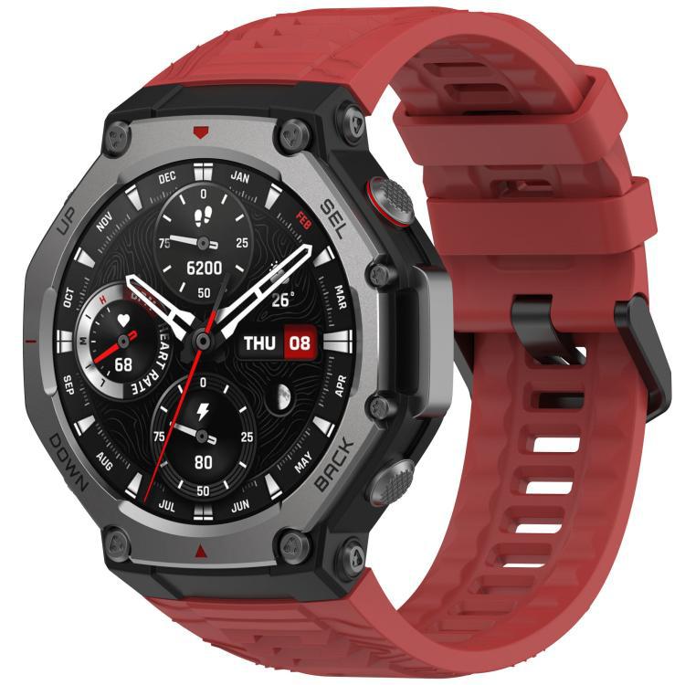 Correa de silicona de color sólido para Amazfit T-Rex 3 Huami reloj deportivo al aire libre correa de hebilla negra