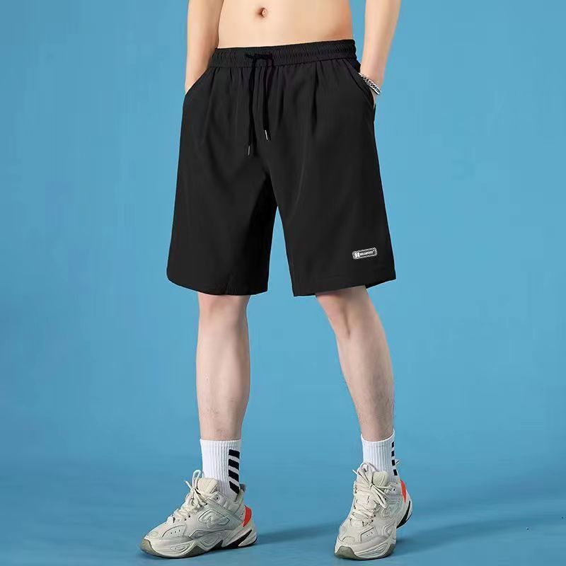 [Four-color ice silk shorts] KEEP Black